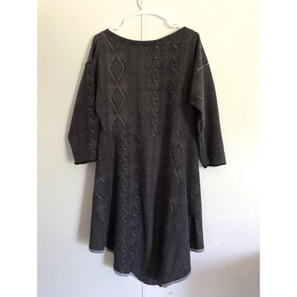 house of Vansickle large women's 3/4 sleeve boho hippie gray top - Picture 7 of 7